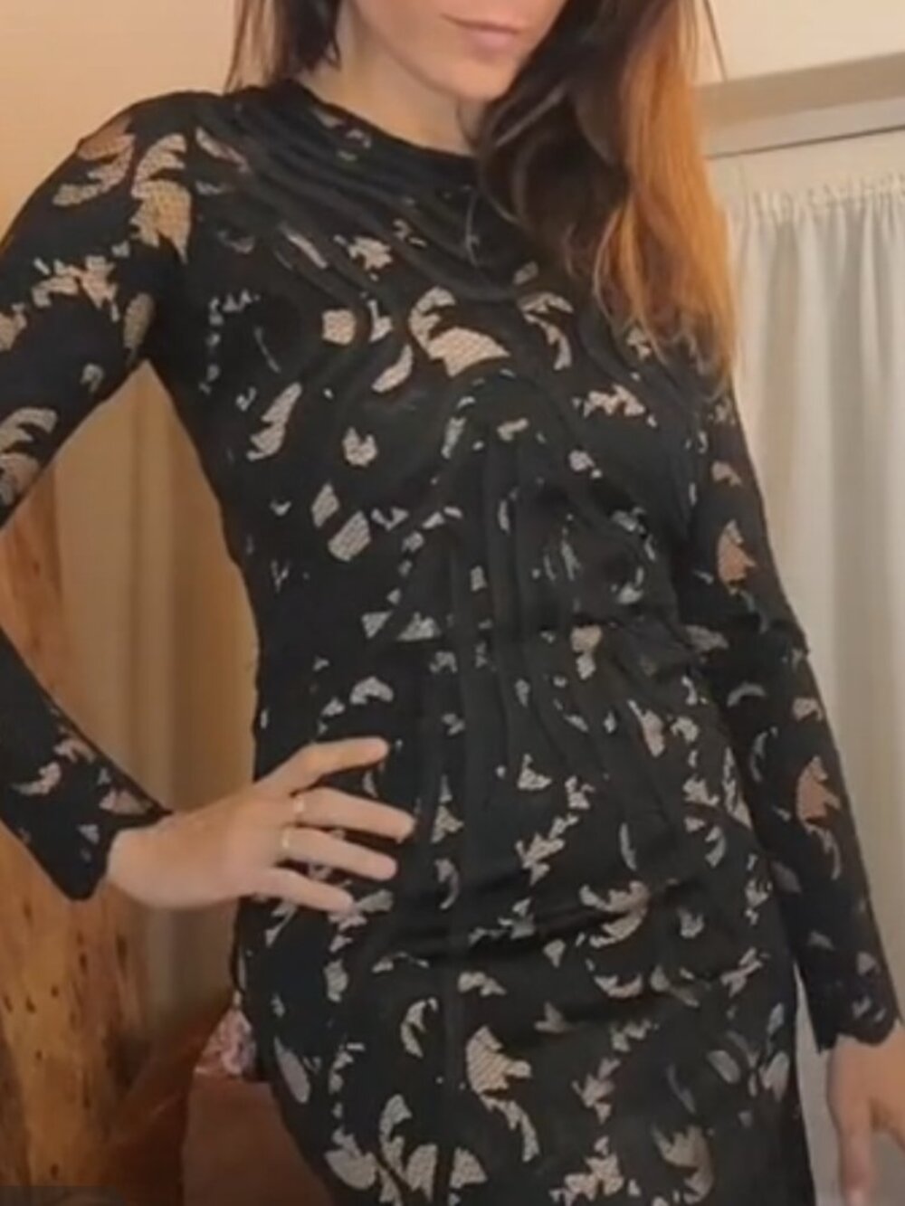 NWT Black Lace Long Sleeve Dress Size 10